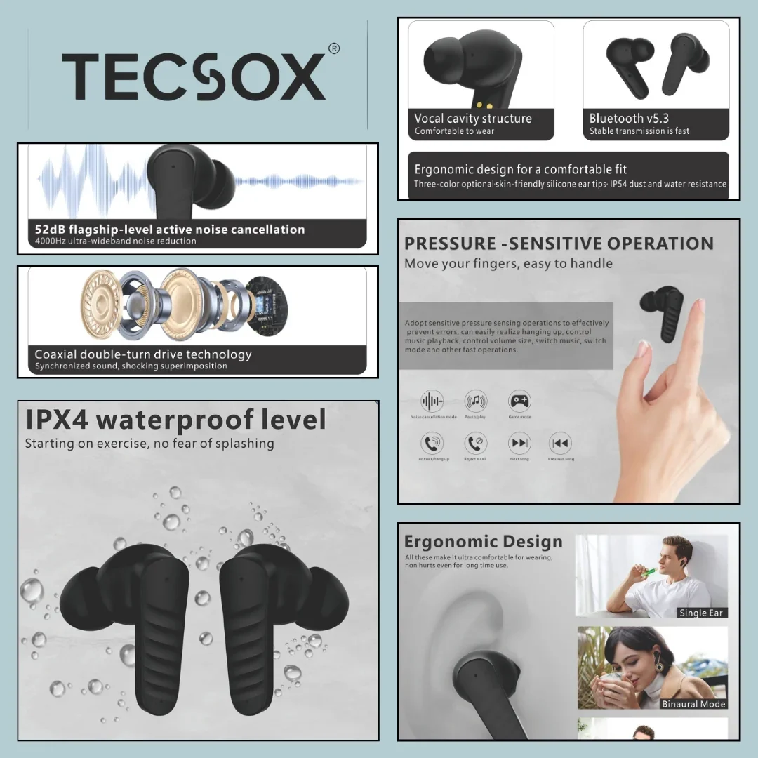 Buy TecSox Pro 7 Wireless Earbud With Comfortable Fit - Image 9