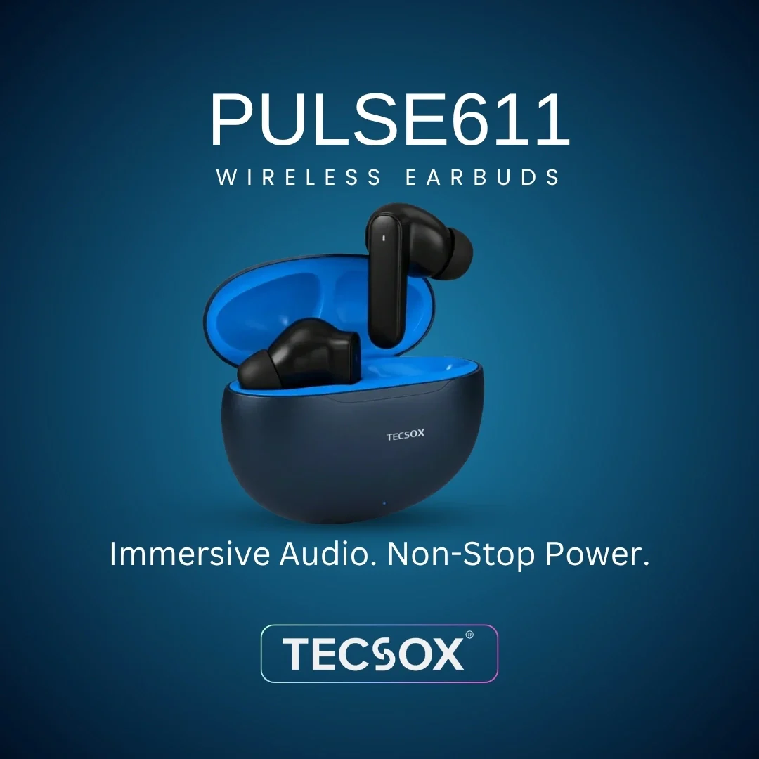TecSox Pulse 611 Bluetooth Earbuds | Bluetooth 5.3 | 30Hr Play Time | Deep Bass Airpods - Image 25