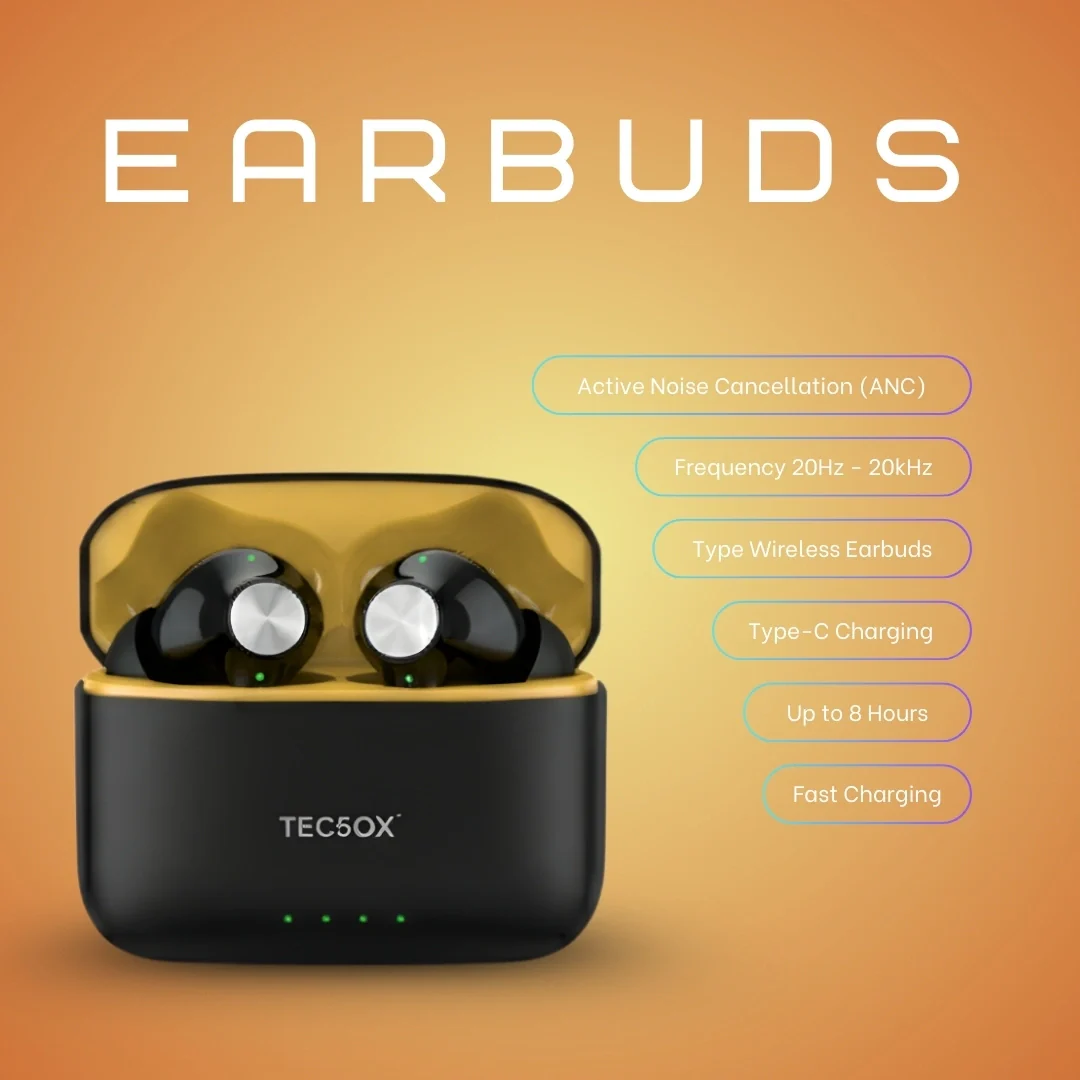 TecSox Neo411 30Hr Playtime |  Wireless Earbud With Deep Bass & Comfortable Fit | IPX Water Resistant - Image 36