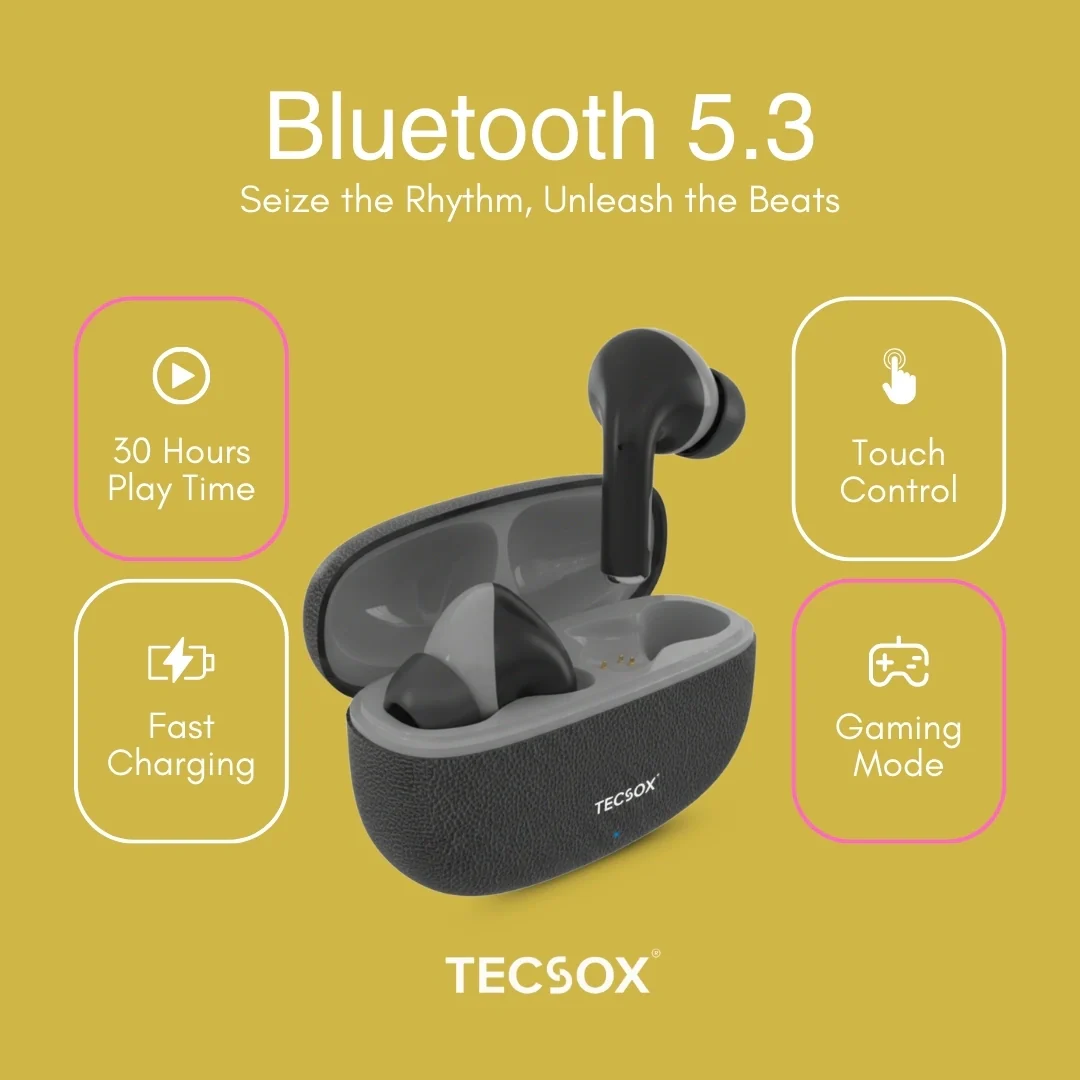 TecSox Neo771 Bluetooth Earbud With Deep Bass & Comfortable Fit | IPX Water Resistant - Image 10