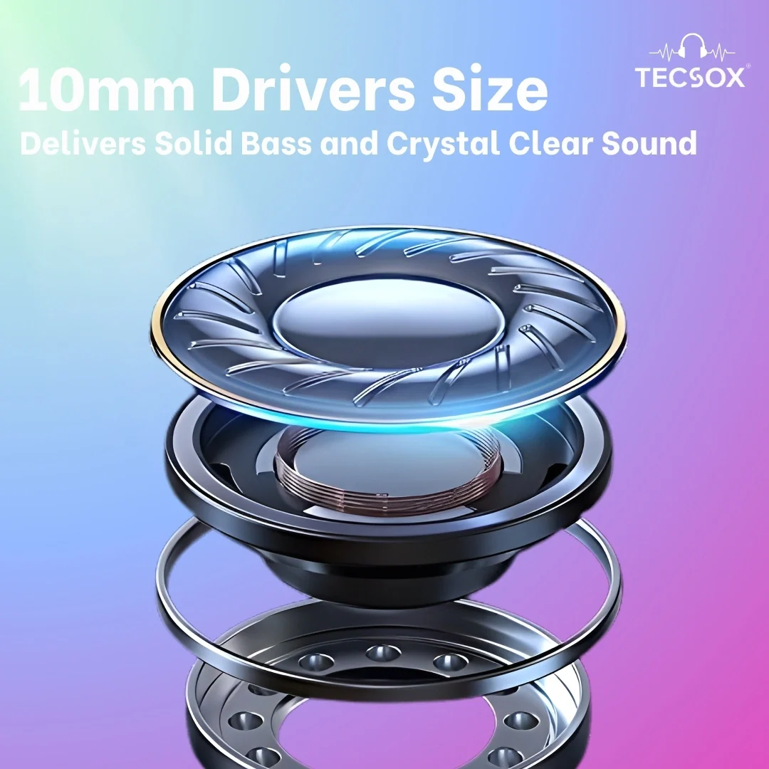 TecSox Nova 211 Wireless Earbud With Deep Bass & Comfortable Fit | IPX Water Resistant - Image 9