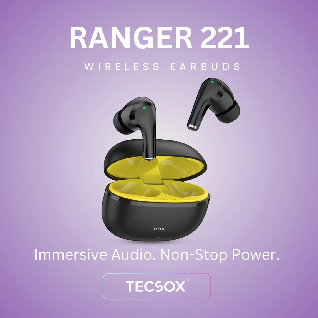 TecSox Ranger 221 Wireless Earbud With Deep Bass & Comfortable Fit | IPX Water Resistant - Image 7