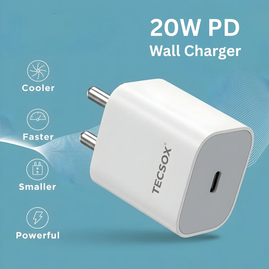 TecSox Type C 20W PD Wall Charger | Under ₹1999 | For iOS & Samsung devices - Image 4
