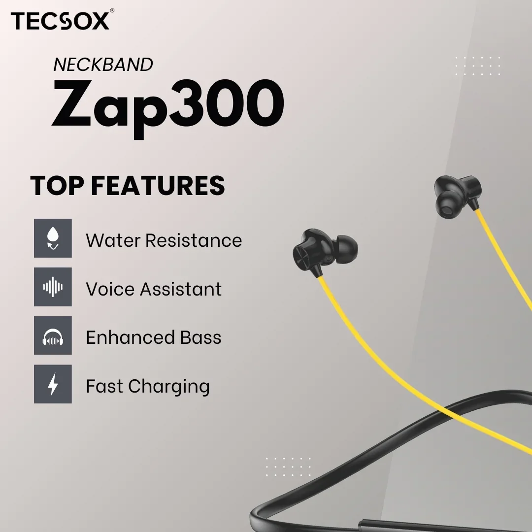 Zap300 Bluetooth Neckband | ENC | 40 Hr  | IPX Water Resistant - Image 4